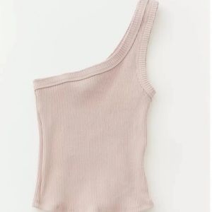 Urban Outfitters Ribbed One-Shoulder Tank Top